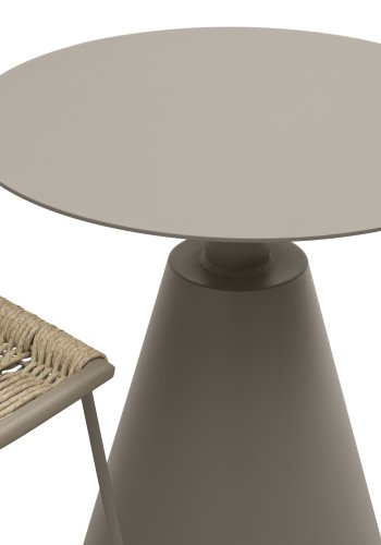 Cos Outdoor-Cafétisch, rund – steingraues Aluminium (50)