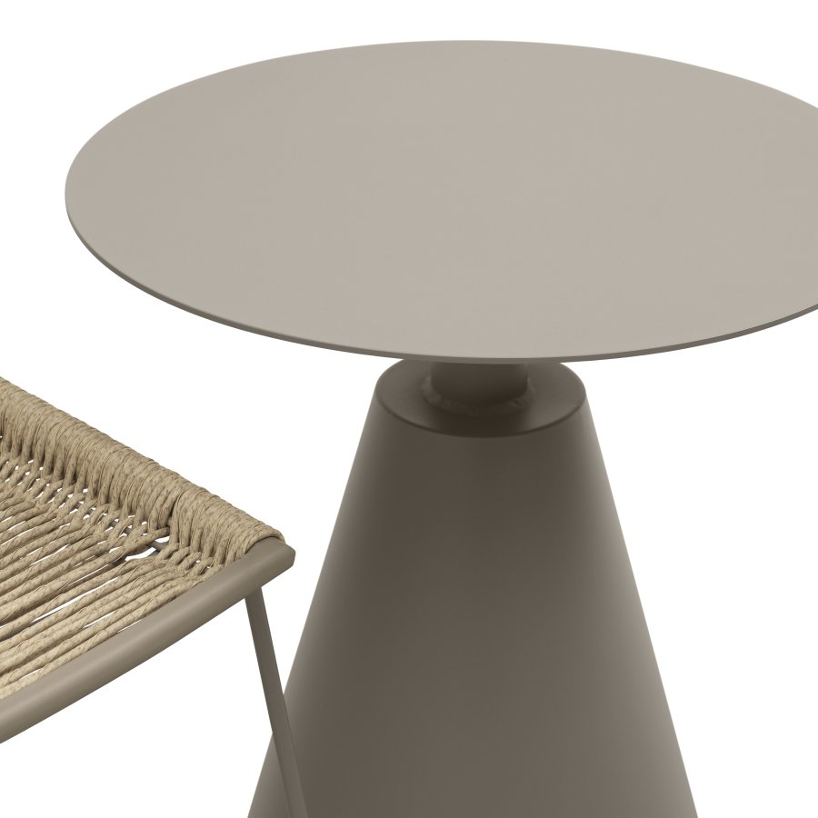 Cos Outdoor-Cafétisch, rund – steingraues Aluminium (50)