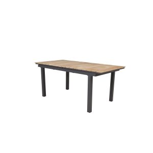VENTURE DESIGN rektangulr Mexico havebord m. udtrk - natur teaktr og sort aluminium