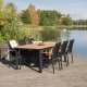 VENTURE DESIGN rektangul�r Mexico havebord m. udtr�k - natur teaktr� og sort aluminium