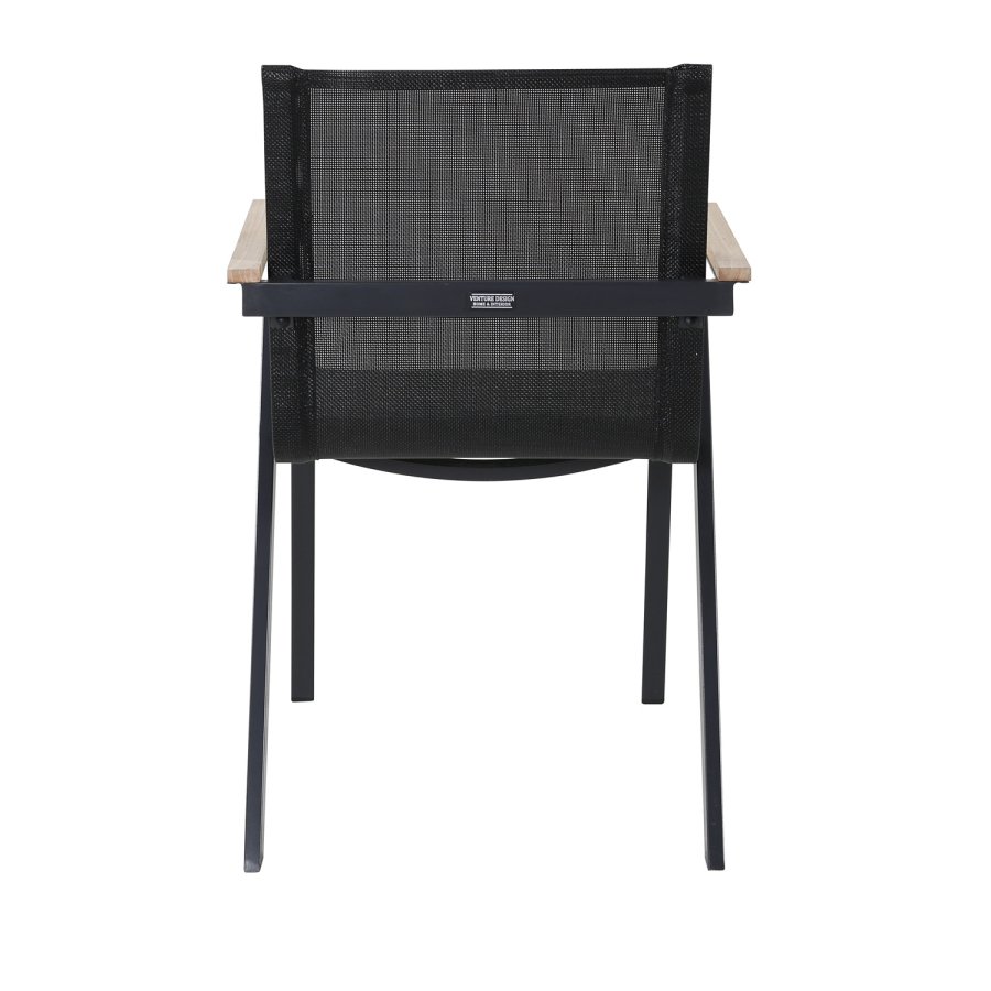 VENTURE DESIGN Mexico havestol, m. armln - natur teaktr, sort textilene og aluminium