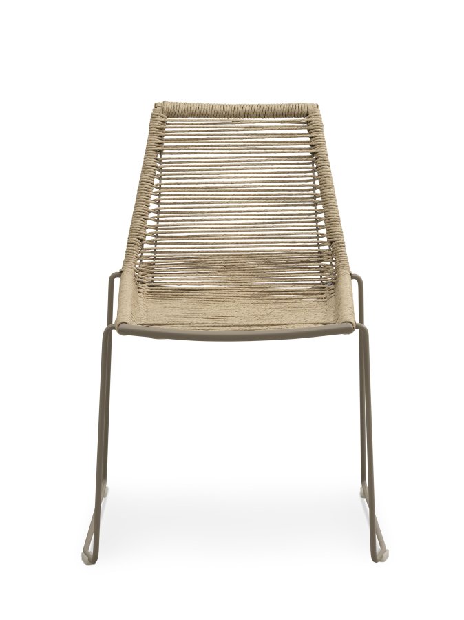 Maui kafésett, med. 1 bord og 2 stoler - rottingfletning og steingrtt metall