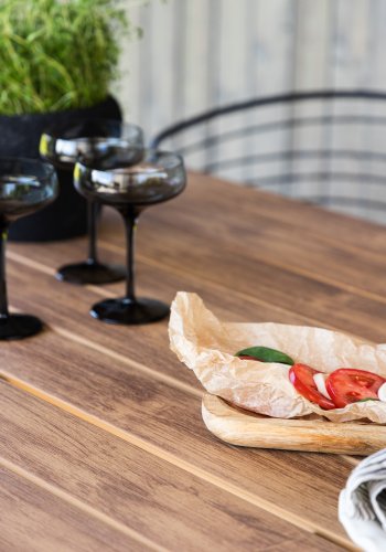 VENTURE DESIGN Break hagebord, rektangulrt - naturlig polytre og svart aluminium (90x200)