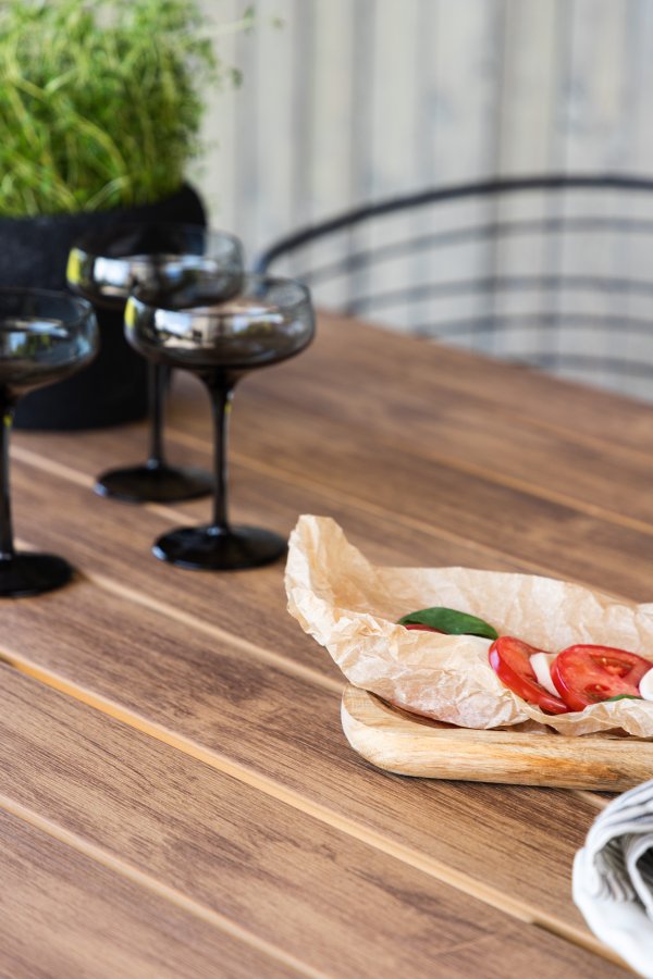 VENTURE DESIGN Break hagebord, rektangulrt - naturlig polytre og svart aluminium (90x200)