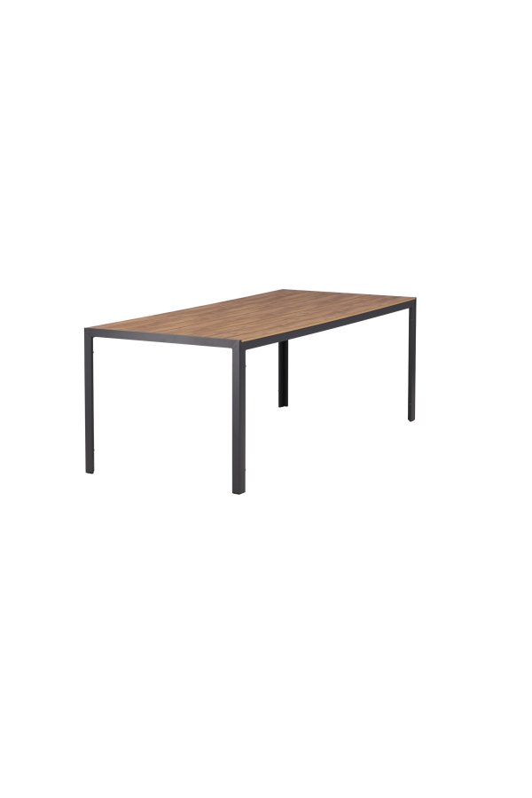 VENTURE DESIGN Break hagebord, rektangulrt - naturlig polytre og svart aluminium (90x200)