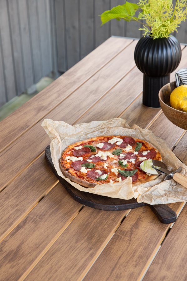 VENTURE DESIGN Break hagebord, rektangulrt - naturlig polytre og svart aluminium (90x150)