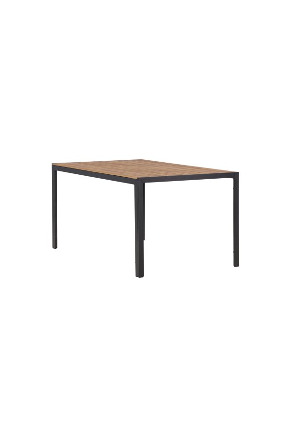 VENTURE DESIGN Break hagebord, rektangulrt - naturlig polytre og svart aluminium (90x150)