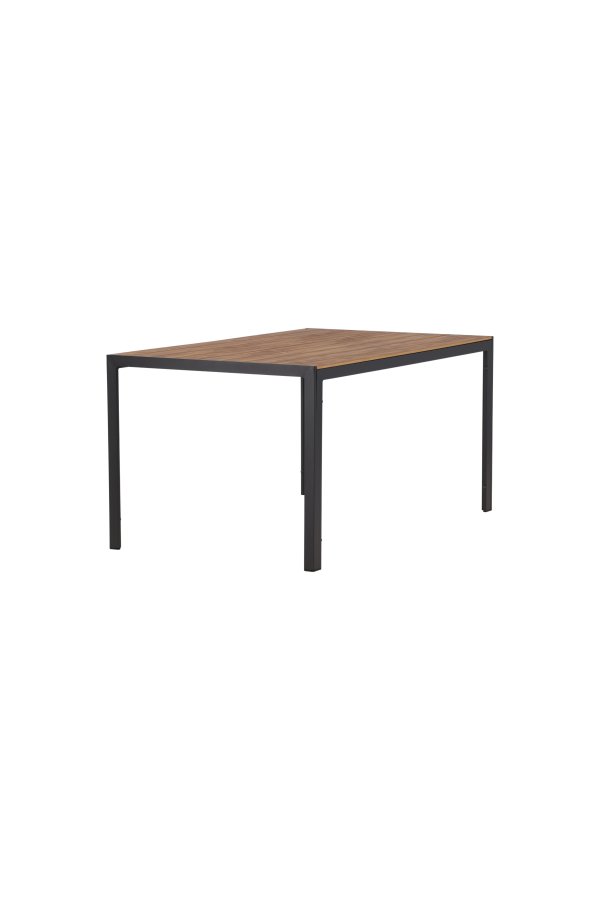 VENTURE DESIGN Break hagebord, rektangulrt - naturlig polytre og svart aluminium (90x150)