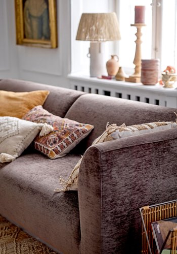 BLOOMINGVILLE Felippa Kissen, Natur, Jute B: 45cm, L: 45cm