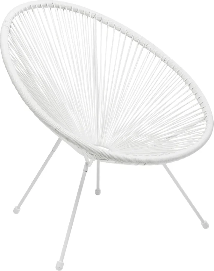 KARE DESIGN Acapulco White lnestol/havestol - hvid polyethylen og stl