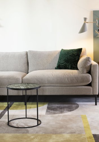 ZUIVER Hilton teppe, med mnster - gr og gul decolan (160x230)