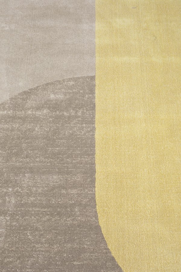 ZUIVER Hilton teppe, med mnster, rundt - gr og gul decolan (240)