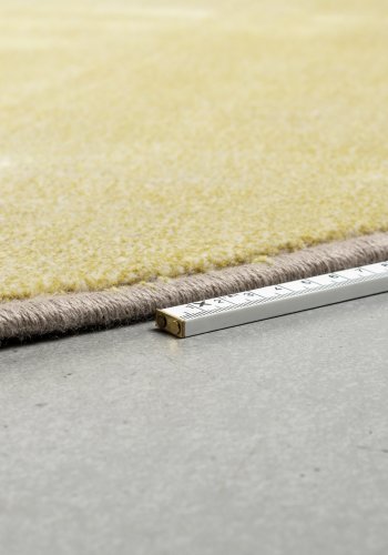 ZUIVER Hilton teppe, med mnster, rundt - gr og gul decolan (240)