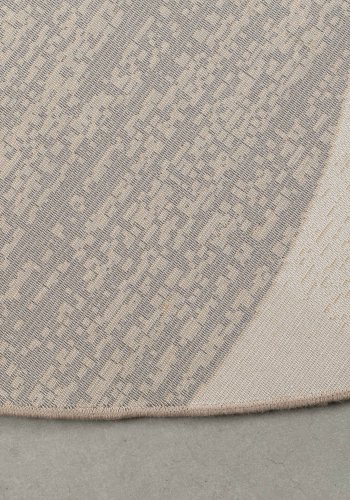 ZUIVER Hilton teppe, med mnster, rundt - gr og gul decolan (240)