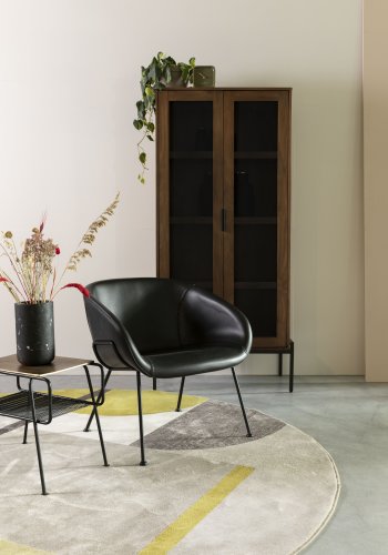 ZUIVER Hilton teppe, med mnster, rundt - gr og gul decolan (240)