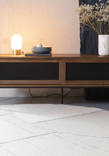 ZUIVER Bliss gulvtppe, m. mnster, rund - gr bl uld (240)