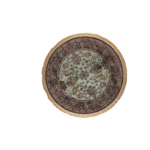 WHITE LABEL LIVING Raz-teppe, rundt - grnn og flerfarget viskose (160)