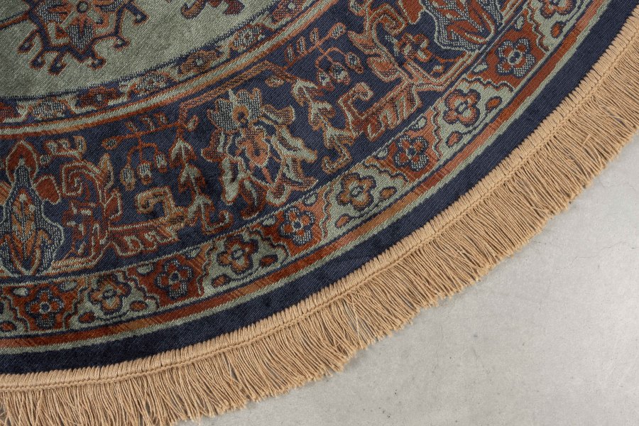 WHITE LABEL LIVING Raz-teppe, rundt - grnn og flerfarget viskose (160)