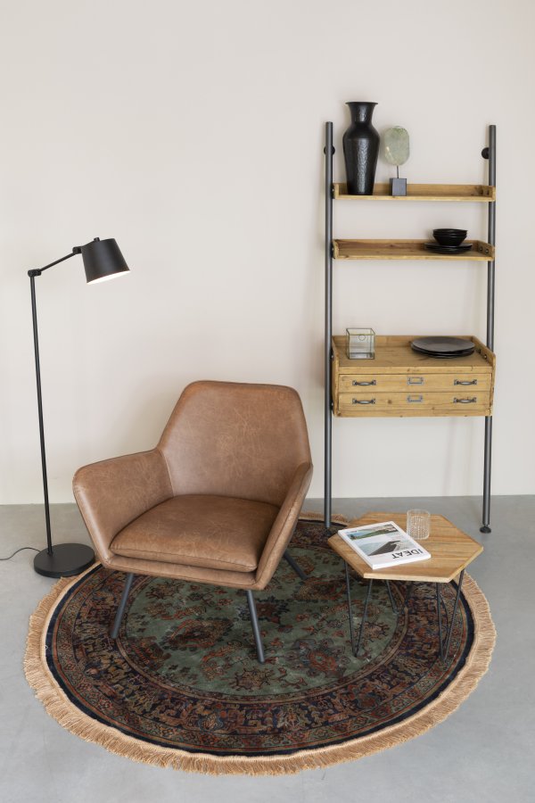 WHITE LABEL LIVING Raz-teppe, rundt - grnn og flerfarget viskose (160)