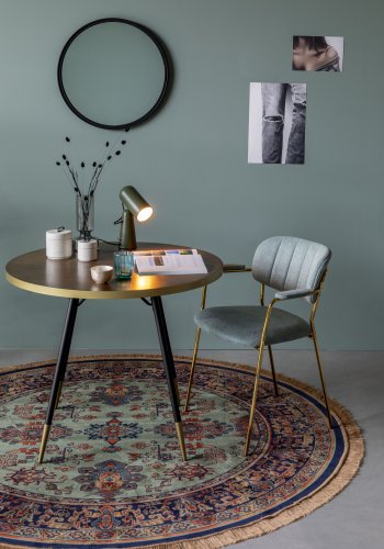 WHITE LABEL LIVING Raz-teppe, rundt - grnn og flerfarget viskose (200)