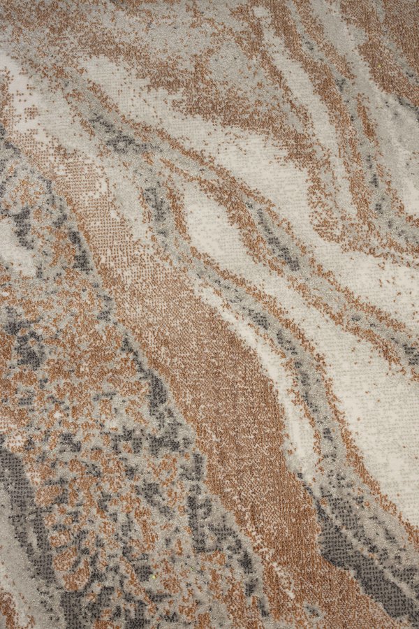 ZUIVER Solar teppe, med mnster, rektangulrt - grtt og terra decolan (160x230)