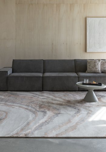 ZUIVER Solar teppe, med mnster, rektangulrt - grtt og terra decolan (160x230)