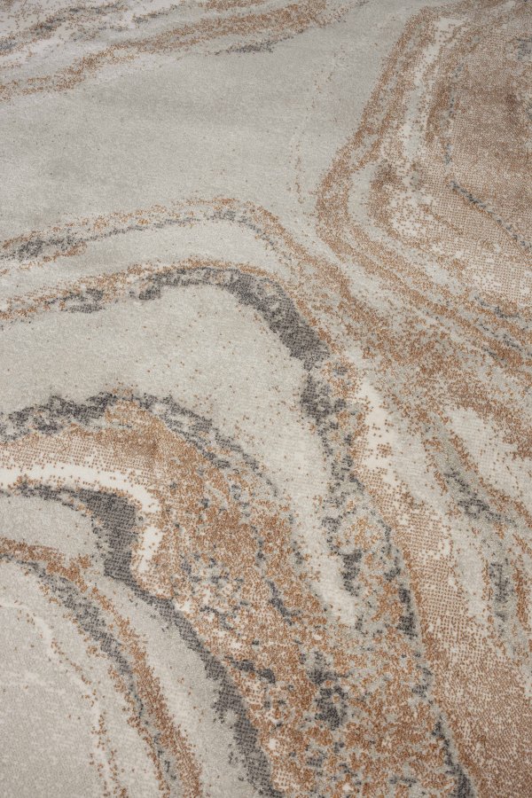 ZUIVER Solar teppe, med mnster, rektangulrt - grtt og terra decolan (200x290)