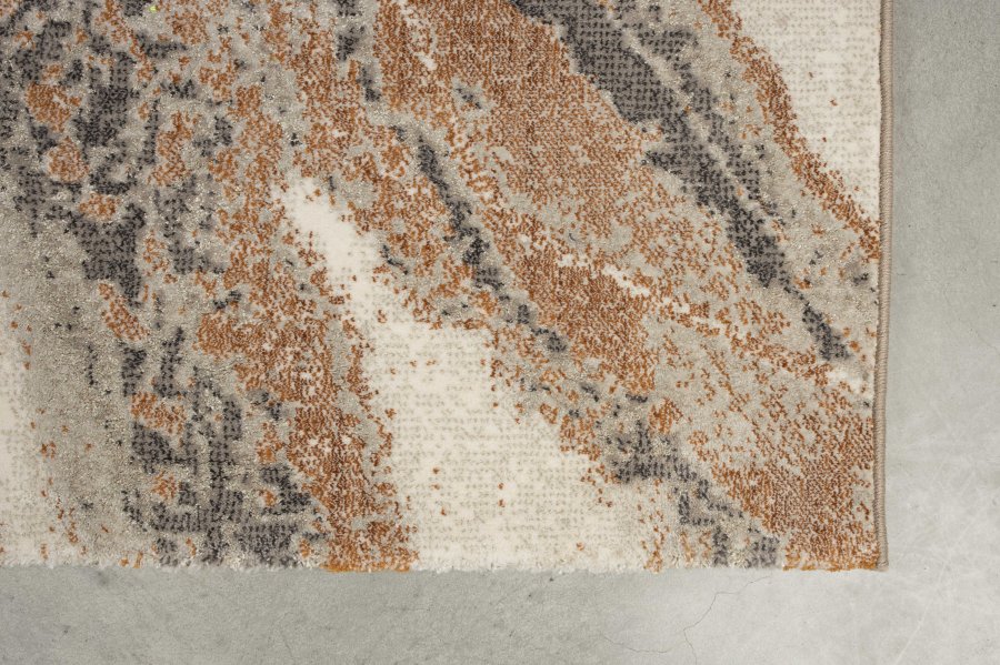 ZUIVER Solar teppe, med mnster, rektangulrt - grtt og terra decolan (200x290)