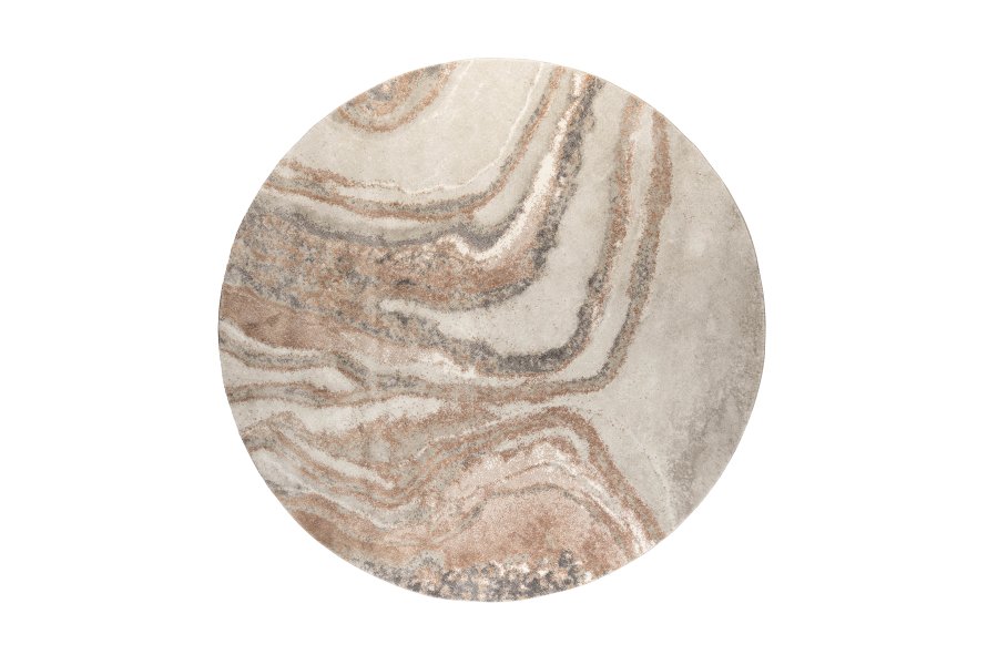 ZUIVER Solar teppe, med mnster, rund - gr og terra decolan (200)