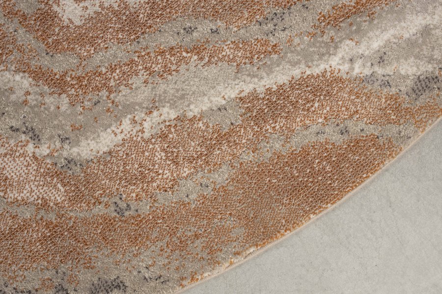 ZUIVER Solar teppe, med mnster, rund - gr og terra decolan (200)