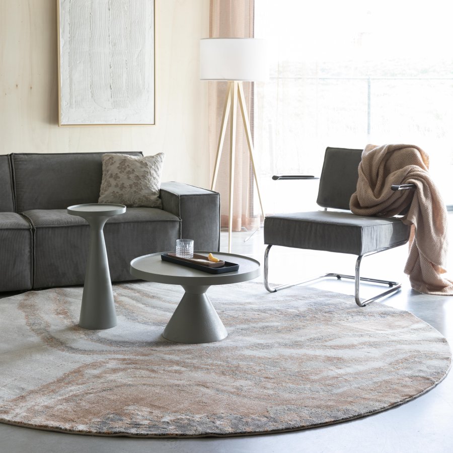 ZUIVER Solar teppe, med mnster, rund - gr og terra decolan (200)