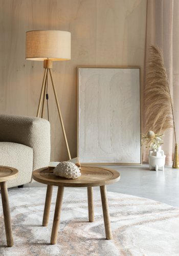 ZUIVER Solar teppe, med mnster, rund - gr og terra decolan (200)