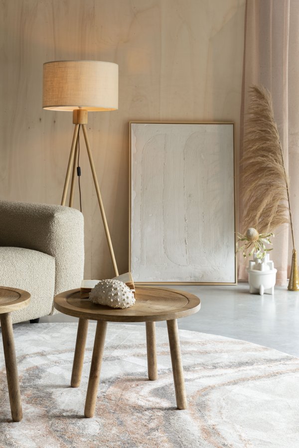 ZUIVER Solar teppe, med mnster, rund - gr og terra decolan (200)