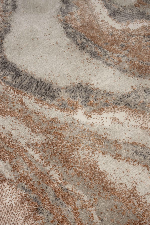 ZUIVER Solar teppe, med mnster, rund - gr og terra decolan (240)