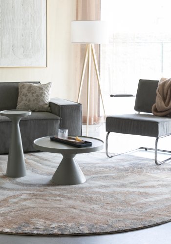 ZUIVER Solar teppe, med mnster, rund - gr og terra decolan (240)