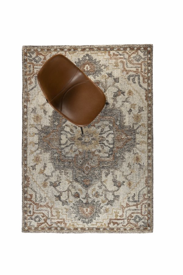 DUTCHBONE Amori Teppich, rechteckig – Grau und Ziegel Polyester und Wolle (160X230)