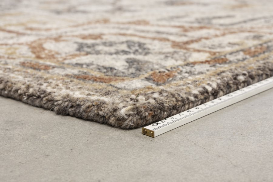 DUTCHBONE Amori Teppich, rechteckig – Grau und Ziegel Polyester und Wolle (160X230)