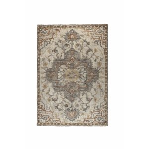 DUTCHBONE Amori teppe, rektangulrt - gr og murstein polyester og ull (200x300)