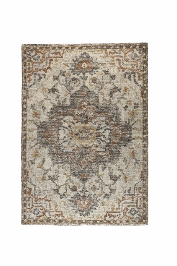 DUTCHBONE Amori Teppich, rechteckig – Grau und Ziegel Polyester und Wolle (200x300)