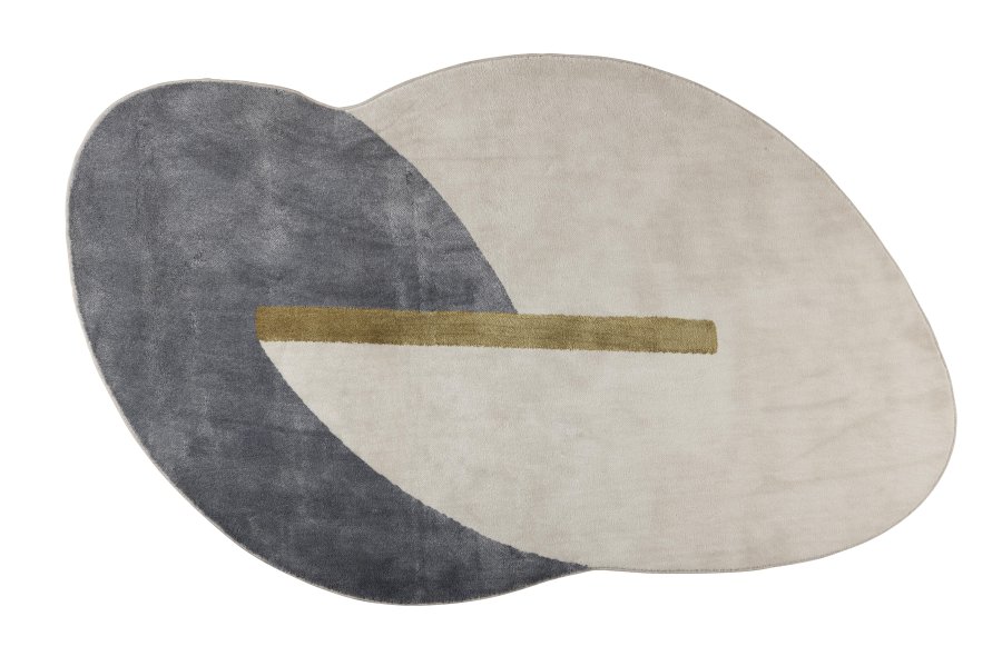 ZUIVER Phila teppe, med mnster - bl polyester (160x257)