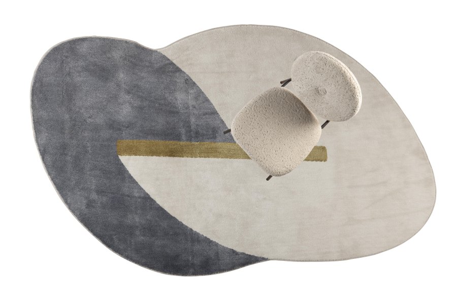 ZUIVER Phila teppe, med mnster - bl polyester (160x257)