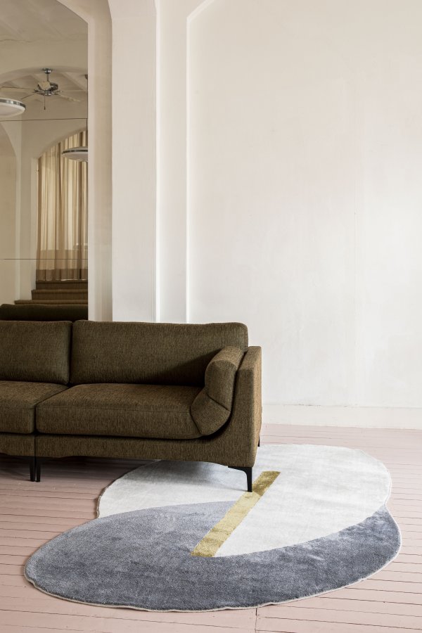 ZUIVER Phila teppe, med mnster - bl polyester (160x257)