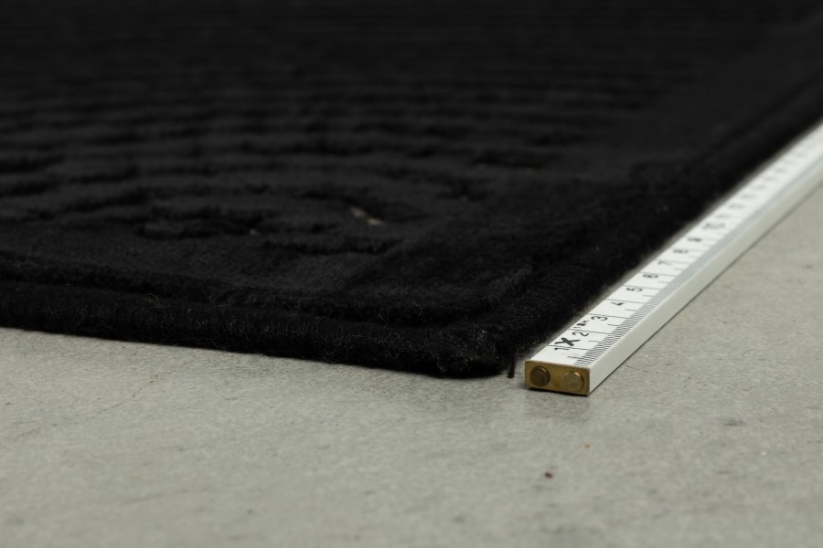 DUTCHBONE Dots Teppich, rechteckig – schwarzes Polyester, Viskose, Leinen (200X300)