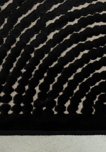 DUTCHBONE Dots Teppich, rechteckig – schwarzes Polyester, Viskose, Leinen (200X300)
