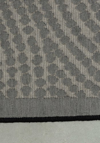DUTCHBONE Dots Teppich, rechteckig – schwarzes Polyester, Viskose, Leinen (200X300)