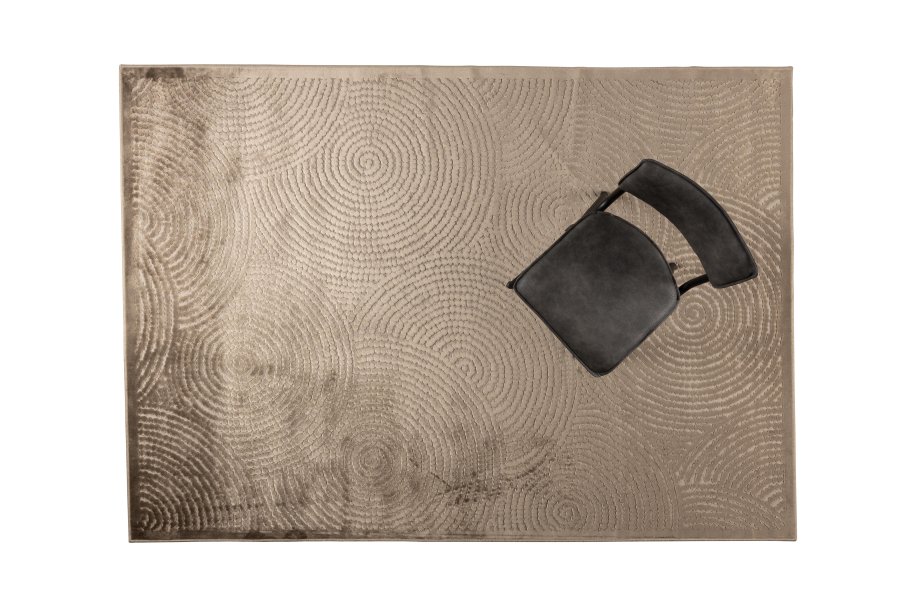 DUTCHBONE Dots teppe, rektangulrt - karamellbrun polyester, viskose, lin (170X240)