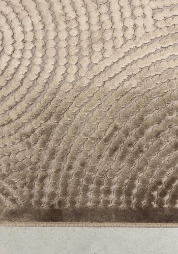 DUTCHBONE Dots teppe, rektangulrt - karamellbrun polyester, viskose, lin (170X240)