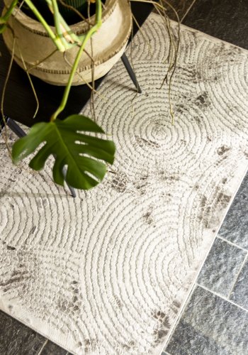 DUTCHBONE Dots teppe, rektangulrt - karamellbrun polyester, viskose, lin (170X240)