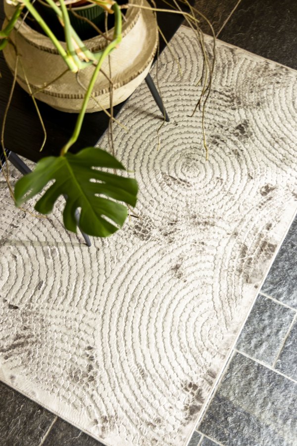 DUTCHBONE Dots teppe, rektangulrt - karamellbrun polyester, viskose, lin (170X240)