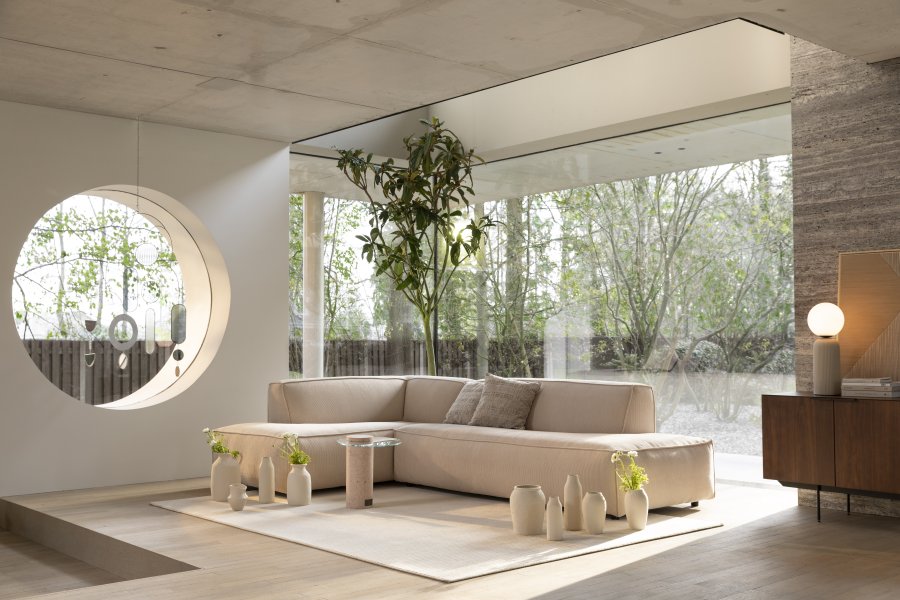 ZUIVER Shore teppe, med mnster, rektangulrt - sand decolan (160x230)